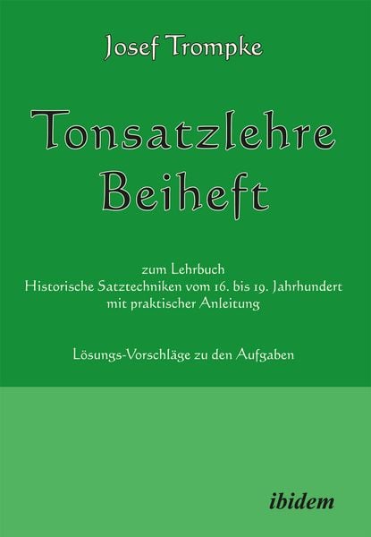 Produktbild: Tonsatzlehre Beiheft