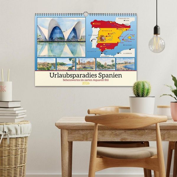 Produktbild: Urlaubsparadies Spanien (Wandkalender 2026 DIN A3 quer), CALVENDO Monatskalender