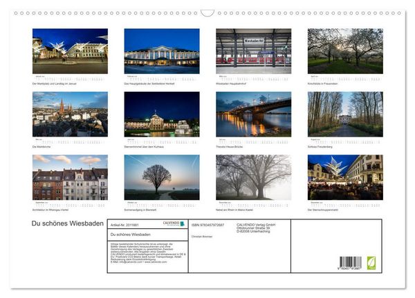 Produktbild: Du sch&ouml;nes Wiesbaden (Wandkalender 2026 DIN A2 quer), CALVENDO Monatskalender
