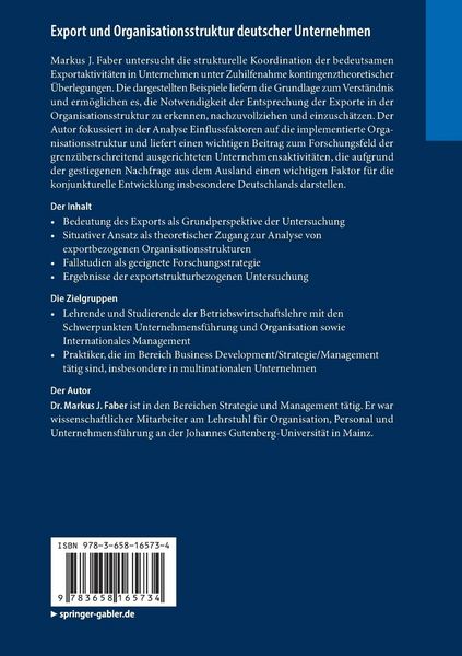 Produktbild: Export und Organisationsstruktur deutscher Unternehmen