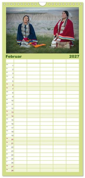 Produktbild: Familienplaner 2027 - Sioux Im Lande von Sitting Bull mit 5 Spalten (Wandkalender, 21 x 45 cm) CALVENDO