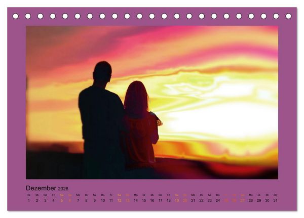 Produktbild: Den Sonnenuntergang gemeinsam genie&szlig;en (Tischkalender 2026 DIN A5 quer), CALVENDO Monatskalender
