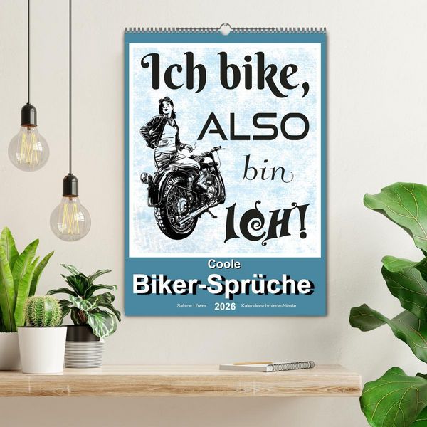Produktbild: Coole Biker-Spr&uuml;che (Wandkalender 2026 DIN A2 hoch), CALVENDO Monatskalender