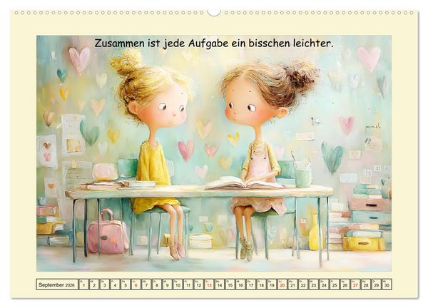 Produktbild: Herzensmomente. Beste Freundinnen in Liebe verbunden (hochwertiger Premium Wandkalender 2026 DIN A2 quer), Kunstdruck in Hochglanz