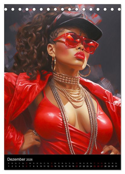 Produktbild: Rap Queens. Badass Attitude im Streetwear-Charme (Tischkalender 2026 DIN A5 hoch), CALVENDO Monatskalender
