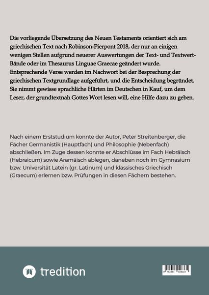 Produktbild: Das Neue Testament nach Robinson-Pierpont