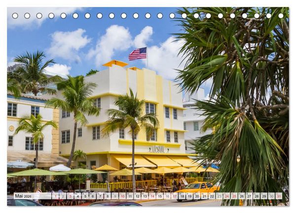 Produktbild: Miami Beach und Art Deco District (Tischkalender 2026 DIN A5 quer), CALVENDO Monatskalender