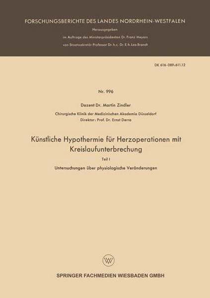 Produktbild: K&uuml;nstliche Hypothermie f&uuml;r Herzoperationen mit Kreislaufunterbrechung