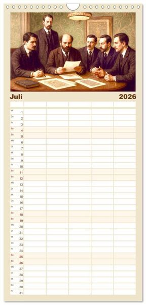 Produktbild: Familienplaner 2026 - Gustav Klimt. Sein Leben, seine Kunstwerke mit 5 Spalten (Wandkalender, 21 x 45 cm) CALVENDO