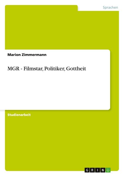 Produktbild: MGR - Filmstar, Politiker, Gottheit