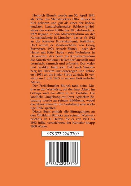 Produktbild: Heinrich Blunck Werkverzeichnis