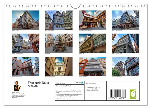 Produktbild: Frankfurts Neue Altstadt (Wandkalender 2026 DIN A4 quer), CALVENDO Monatskalender