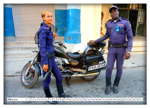 Produktbild: Auf Streife in Havanna - Kubas Policia Nacional Revolucionaria (Wandkalender 2026 DIN A4 quer), CALVENDO Monatskalender