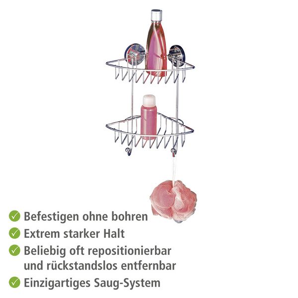 Produktbild: Vacuum-Loc&reg; Eckregal Mod. Bari 2 Etagen, Befestigen ohne bohren