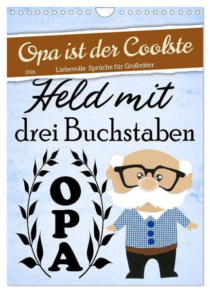Produktbild: Opa ist der Coolste (Wandkalender 2026 DIN A4 hoch), CALVENDO Monatskalender