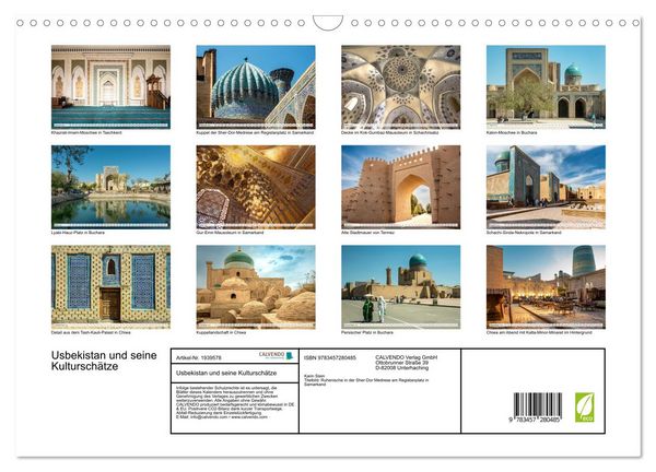 Produktbild: Usbekistan und seine Kultursch&auml;tze (Wandkalender 2026 DIN A3 quer), CALVENDO Monatskalender