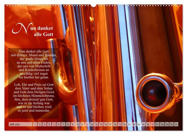 Produktbild: Lieder f&uuml;r Blechbl&auml;ser (Wandkalender 2026 DIN A2 quer), CALVENDO Monatskalender