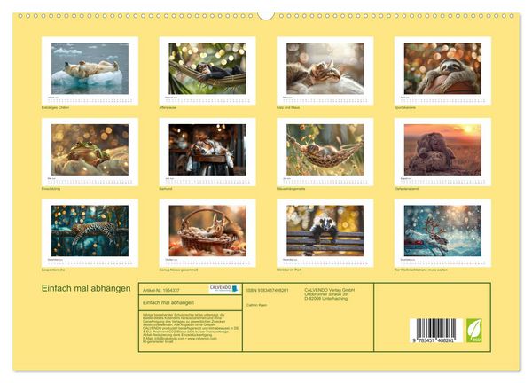 Produktbild: Einfach mal abh&auml;ngen (hochwertiger Premium Wandkalender 2026 DIN A2 quer), Kunstdruck in Hochglanz