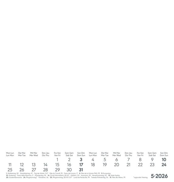 Produktbild: Kreativ-Kalender weiß 2026 - 21x22 cm - Foto, Malen, Basteln - datiert - Kreativkalender - Foto-Kalender - Alpha Edition