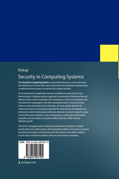 Produktbild: Security in Computing Systems