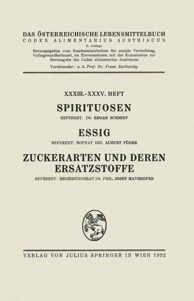 Produktbild: Spirituosen / Essig / Zuckerarten und deren Ersatzstoffe