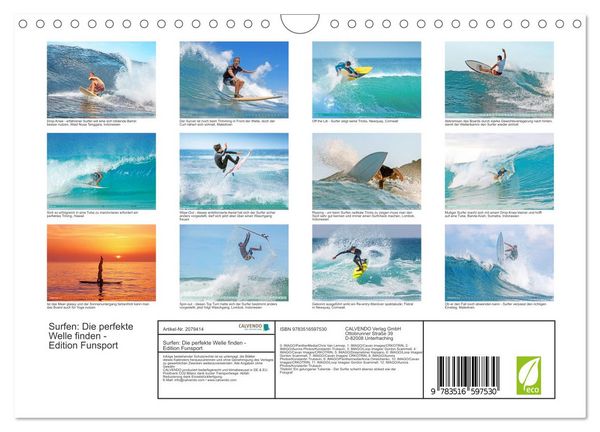 Produktbild: Surfen: Die perfekte Welle finden - Edition Funsport (Wandkalender 2026 DIN A4 quer), CALVENDO Monatskalender