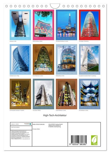 Produktbild: High-Tech-Architektur (Wandkalender 2026 DIN A4 hoch), CALVENDO Monatskalender