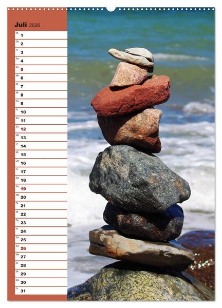Produktbild: Steinmanderl - Der Steinm&auml;nnchen Geburtstagskalender (hochwertiger Premium Wandkalender 2026 DIN A2 hoch), Kunstdruck in Hochglanz