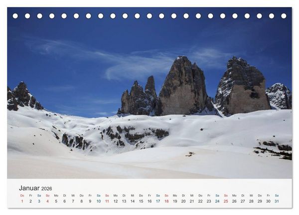 Produktbild: Dolomiten - Rundreise um Drei Zinnen (Tischkalender 2026 DIN A5 quer), CALVENDO Monatskalender