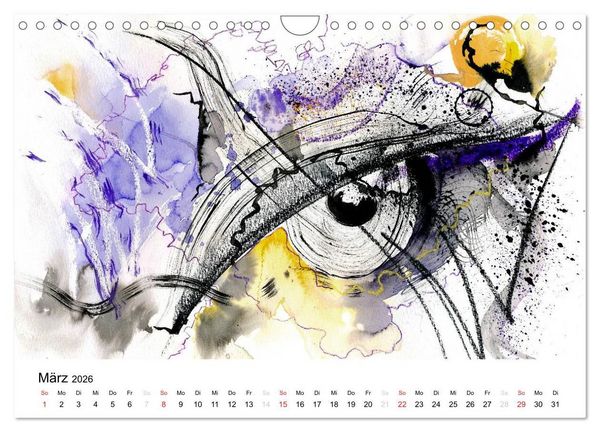 Produktbild: Abstrakte Aquarelle (Wandkalender 2026 DIN A4 quer), CALVENDO Monatskalender