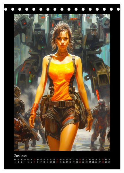 Produktbild: Galaktische Welten. Starke Space Opera-Illustrationen (Tischkalender 2026 DIN A5 hoch), CALVENDO Monatskalender