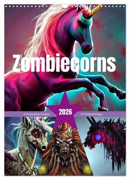 Zombiecorns (Wall Calendar 2026 DIN A3 portrait), CALVENDO 12 Month Wall Calendar