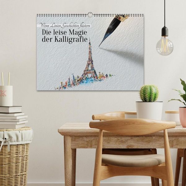Produktbild: Die leise Magie der Kalligrafie (Wandkalender 2026 DIN A3 quer), CALVENDO Monatskalender