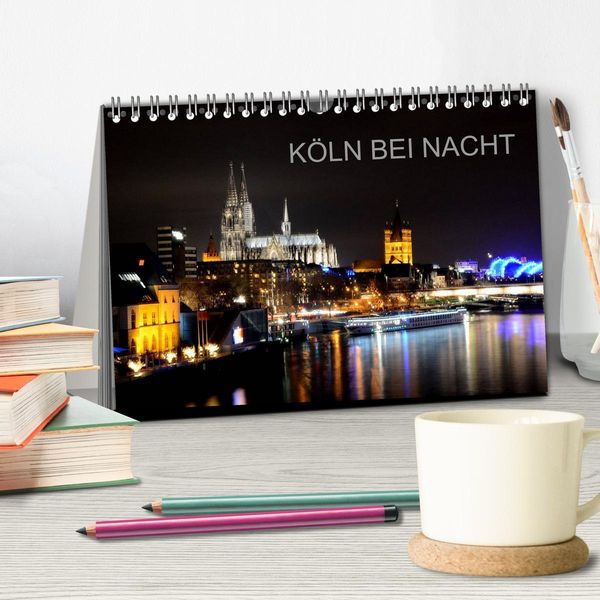 Produktbild: K&Ouml;LN BEI NACHT (Tischkalender 2026 DIN A5 quer), CALVENDO Monatskalender