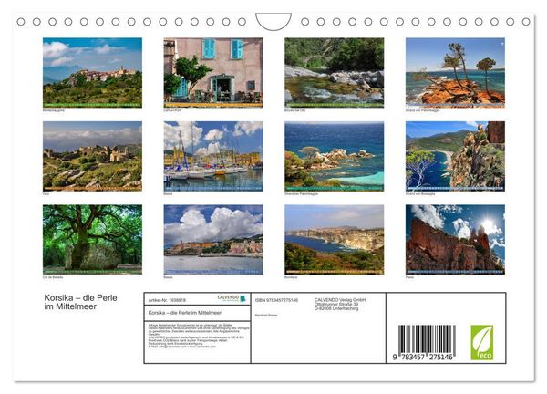 Produktbild: Korsika &ndash; die Perle im Mittelmeer (Wandkalender 2026 DIN A4 quer), CALVENDO Monatskalender