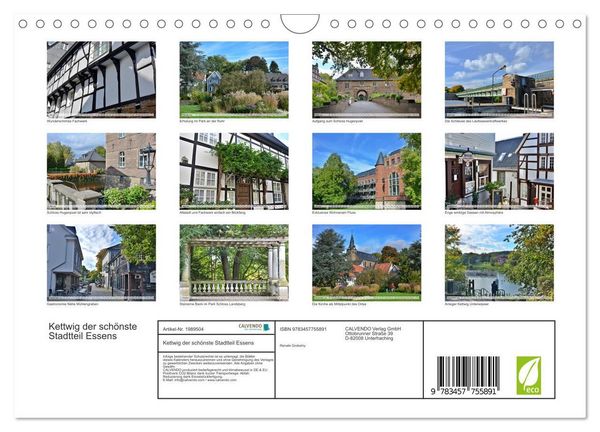 Produktbild: Kettwig der sch&ouml;nste Stadtteil Essens (Wandkalender 2026 DIN A4 quer), CALVENDO Monatskalender
