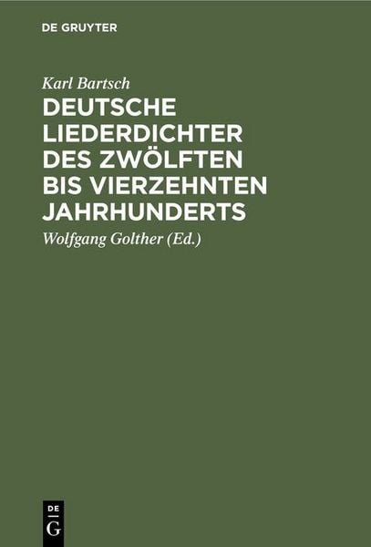 Produktbild: Deutsche Liederdichter des zw&ouml;lften bis vierzehnten Jahrhunderts