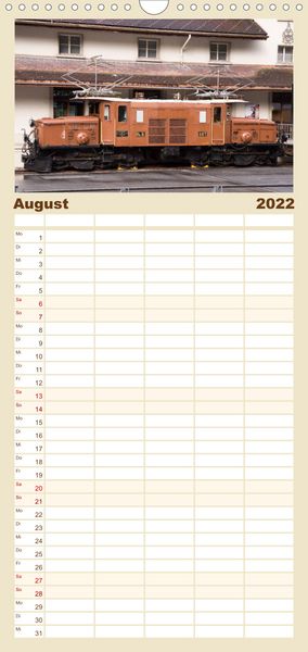Produktbild: Schweizer Eisenbahn - Familienplaner hoch (Wandkalender 2022 , 21 cm x 45 cm, hoch)