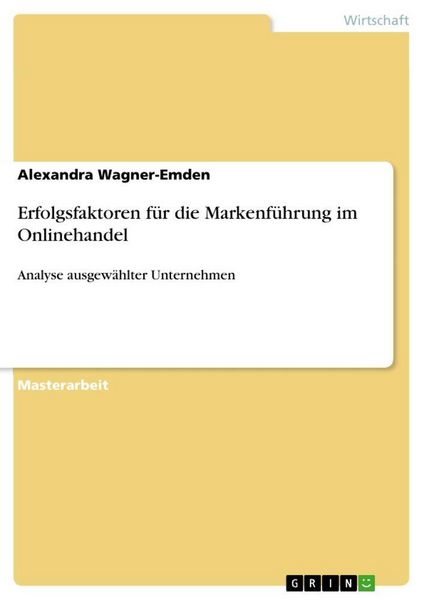 Produktbild: Erfolgsfaktoren f&uuml;r die Markenf&uuml;hrung im Onlinehandel