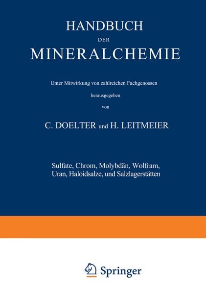 Produktbild: Sulfate, Chrom, Molybd&auml;n, Wolfram, Uran, Haloidsalze und Salzlagerst&auml;tten