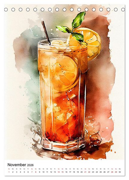 Produktbild: K&uuml;nstlerische Cocktails (Tischkalender 2026 DIN A5 hoch), CALVENDO Monatskalender