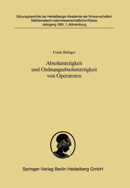 Produktbild: Absolutstetigkeit und Ordnungsabsolutstetigkeit von Operatoren