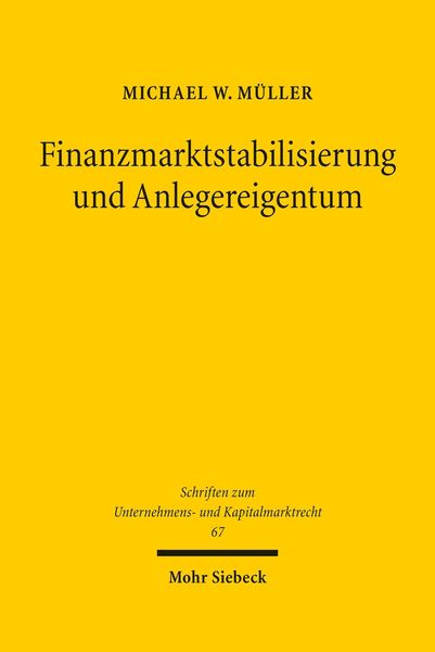 Produktbild: Finanzmarktstabilisierung und Anlegereigentum