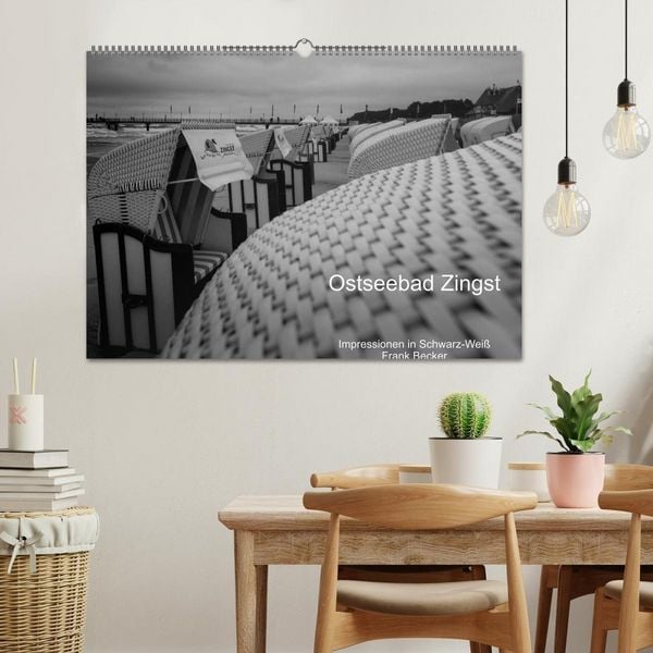 Produktbild: Ostseebad Zingst - Impressionen in Schwarz-Wei&szlig; (Wandkalender 2027 DIN A2 quer), CALVENDO Monatskalender