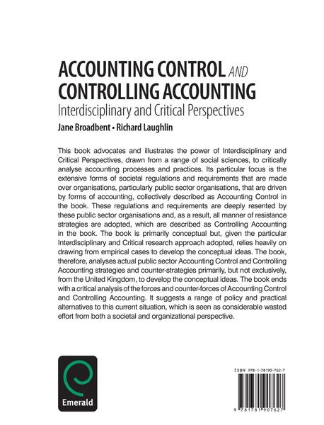 Produktbild: Accounting Control and Controlling Accounting