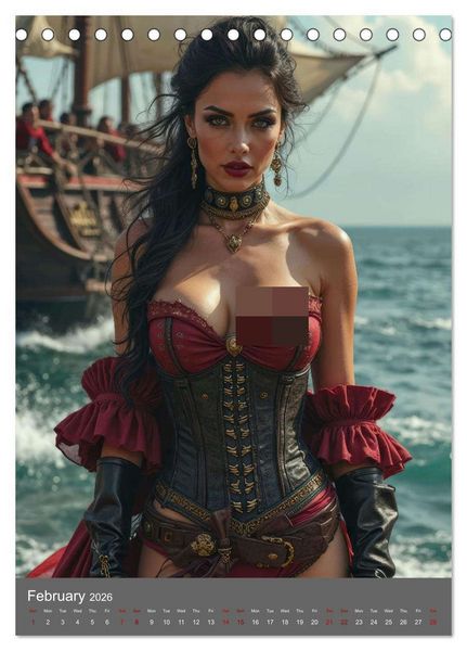 Produktbild: Pirate princesses (Desk Calendar 2026 DIN A5 portrait), CALVENDO 12 Month DeskCalendar
