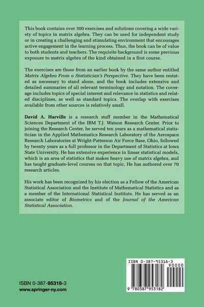 Produktbild: Matrix Algebra: Exercises and Solutions