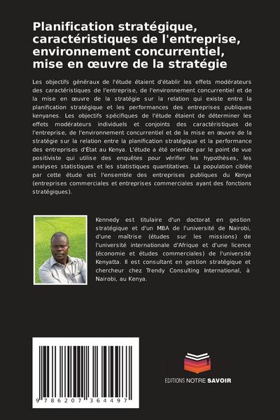 Produktbild: Planification strat&eacute;gique, caract&eacute;ristiques de l'entreprise, environnement concurrentiel, mise en &iquest;uvre de la strat&eacute;gie