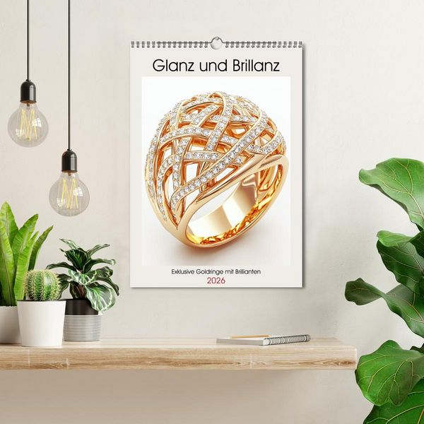 Produktbild: Glanz und Brillanz. Exklusive Goldringe mit Brillianten (Wandkalender 2026 DIN A3 hoch), CALVENDO Monatskalender