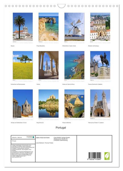 Produktbild: Portugal (Wandkalender 2026 DIN A3 hoch), CALVENDO Monatskalender